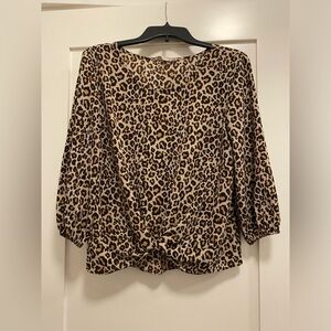 Leopard print blouse, long sleeve, medium